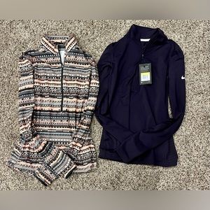 Womens small Nike quarter zip. $20 for both!